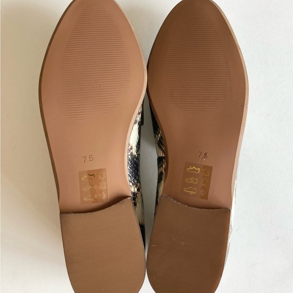 New Madewell Green Brown Beige Snake Skin Leather Loafers size 7.5 - Picture 8 of 13